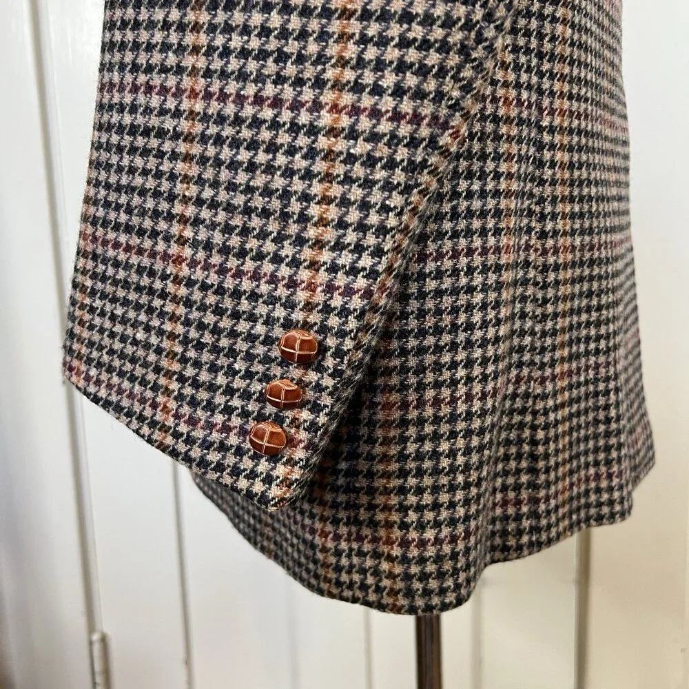 Alexander Shields Houndstooth Blazer 37R Career Dark Academia Wool‎ Preppy Bloke